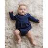 Long Sleeve Jersey Bubble Romper, Boys, Navy - Rompers - 2