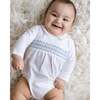 Kenny Smocked Bubble Romper, Boys, White - Rompers - 2