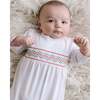 Christmas Smocked Pima Gown, White - Nightgowns - 2