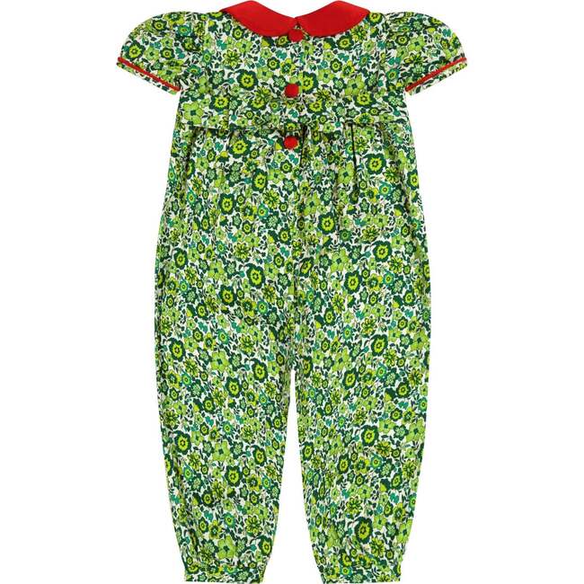 Green Floral Patty Romper - Rompers - 3