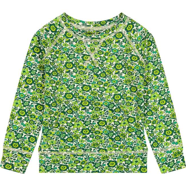 Green Floral Crewneck Sweatshirt