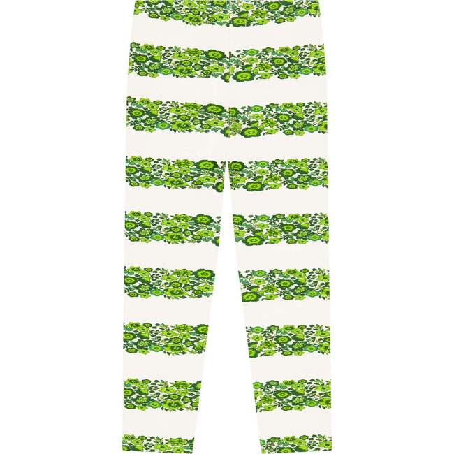 Green Striped Floral Legging - Leggings - 2