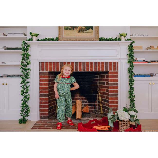 Green Floral Patty Romper - Rompers - 2