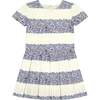 Blue Striped Microfloral Paula Dress - Dresses - 1 - thumbnail