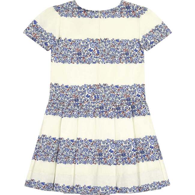 Blue Striped Microfloral Paula Dress - Dresses - 2