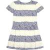 Blue Striped Microfloral Paula Dress - Dresses - 2