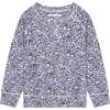 Blue Microfloral Crewneck Sweatshirt - Sweatshirts - 1 - thumbnail