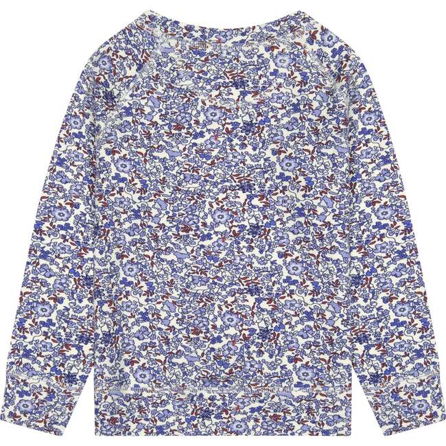Blue Microfloral Crewneck Sweatshirt - Sweatshirts - 2
