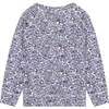 Blue Microfloral Crewneck Sweatshirt - Sweatshirts - 2