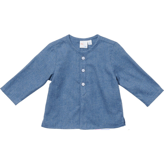 Lupo Baby Shirt, Blue Flannel