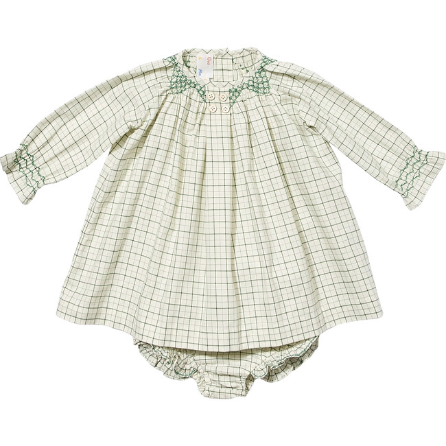 Willa Baby Dress, Green Tattersall