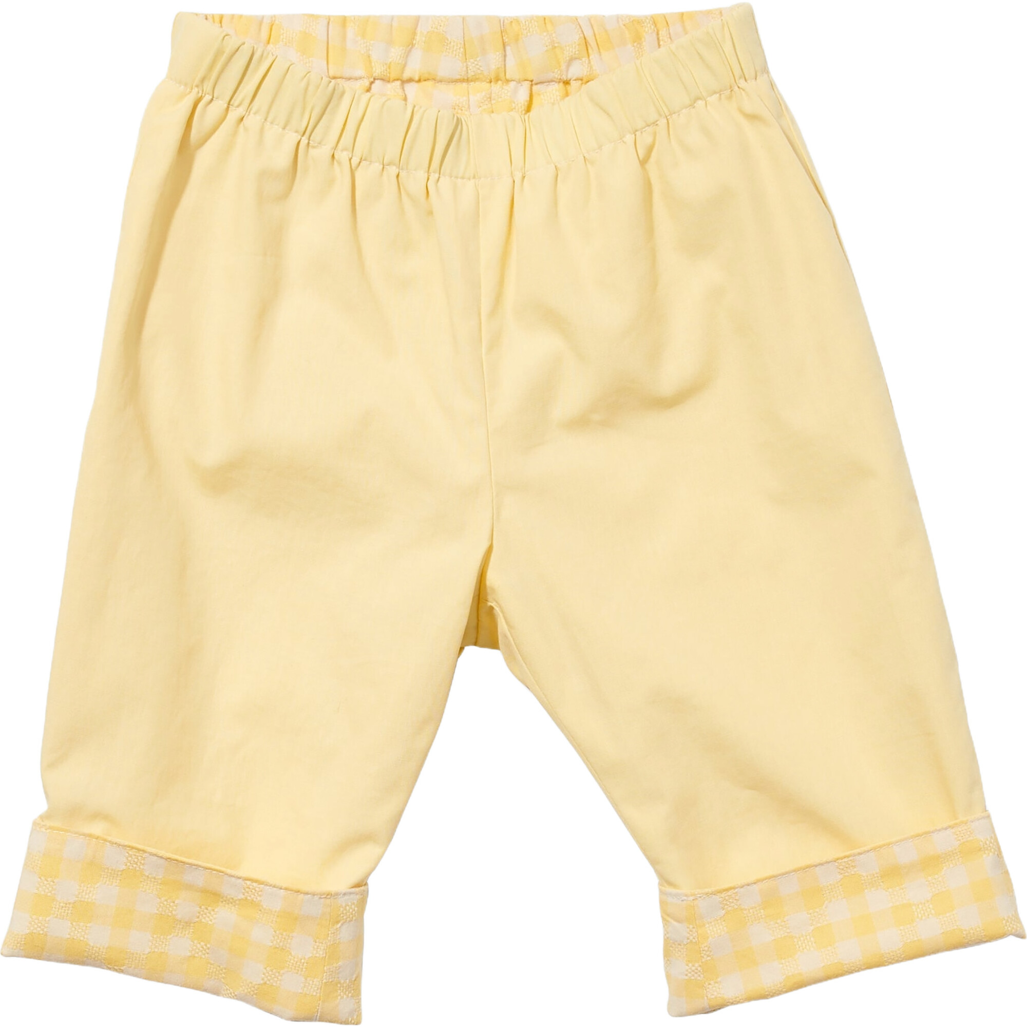 Reversible Baby Pant, Yellow Check - Pants - 1
