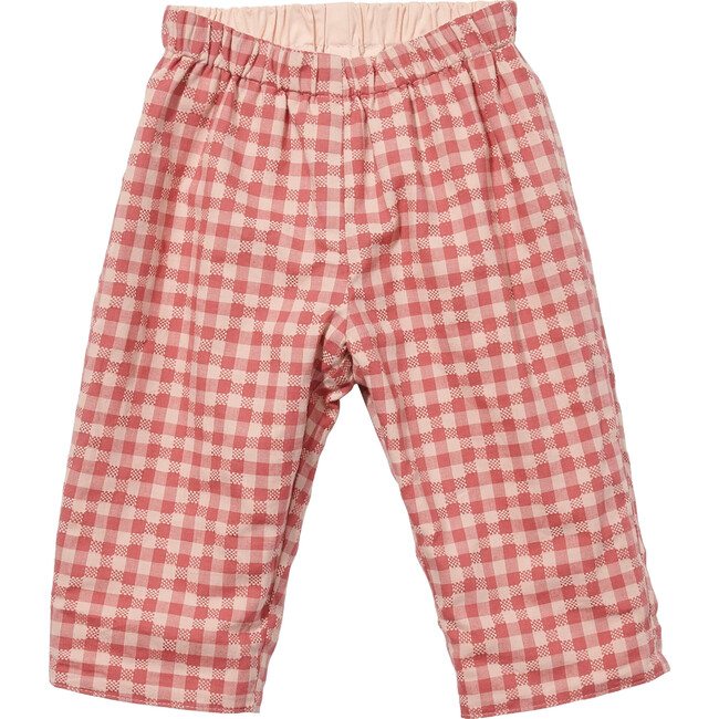 Reversible Baby Pant, Pink Gingham - Pants - 2
