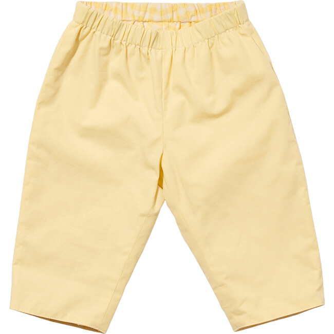 Reversible Baby Pant, Yellow Check - Pants - 2