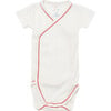 Crossbody Short Sleeve Onesie, Oso Red Piping - Onesies - 1 - thumbnail