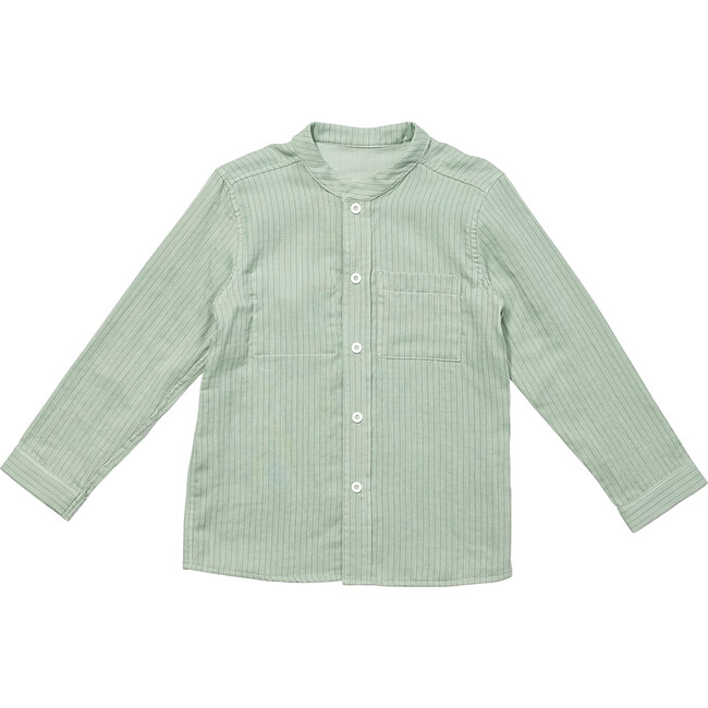 Jack Lee Shirt, Green Herringbone - Button Downs - 1