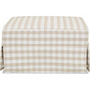 Crawford Gliding Ottoman, Tan Gingham - Ottomans - 4