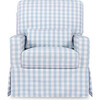 Maisonette x Namesake Crawford Pillowback Comfort Swivel Glider, Blue Gingham - Nursery Chairs - 5