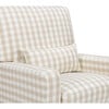 Crawford Pillowback Comfort Swivel Glider, Tan Gingham - Nursery Chairs - 7