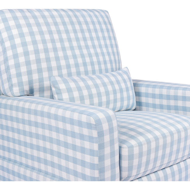 Maisonette x Namesake Crawford Pillowback Comfort Swivel Glider, Blue Gingham - Nursery Chairs - 7