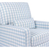 Maisonette x Namesake Crawford Pillowback Comfort Swivel Glider, Blue Gingham - Nursery Chairs - 7