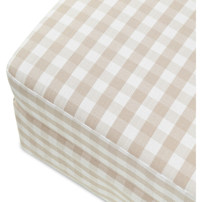 Crawford Gliding Ottoman, Tan Gingham - Ottomans - 8