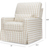 Crawford Pillowback Comfort Swivel Glider, Tan Gingham - Nursery Chairs - 8