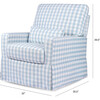 Maisonette x Namesake Crawford Pillowback Comfort Swivel Glider, Blue Gingham - Nursery Chairs - 8