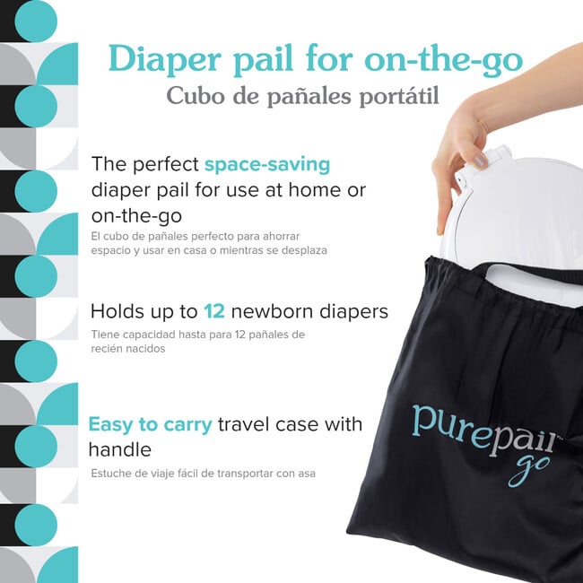 Go Portable Diaper Pail, Aqua - Potty Training - 4