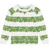 Green Striped Floral Crewneck Sweatshirt - Sweatshirts - 1 - thumbnail