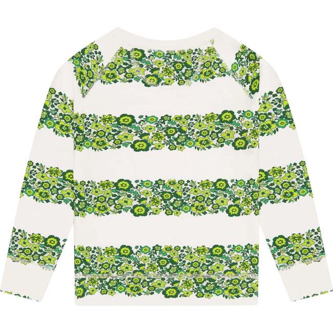Green Striped Floral Crewneck Sweatshirt - Sweatshirts - 4