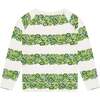 Green Striped Floral Crewneck Sweatshirt - Sweatshirts - 4