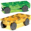 Cars – Green & Yellow 2-Piece Magnetic Construction Set, The ORIGINAL Magnetic Building Brand - STEM Toys - 2