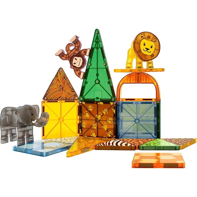 Safari Animals 25-Piece Magnetic Construction Set, The ORIGINAL Magnetic Building Brand - STEM Toys - 4