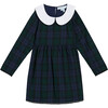 The Tiny Lottie Tartan Contrast Peter Pan Collar Dress, Blackwatch - Dresses - 1 - thumbnail