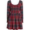 Women's The Norah Nap Tartan Long Cuffed Sleeve Smock Dress, Red - Dresses - 1 - thumbnail