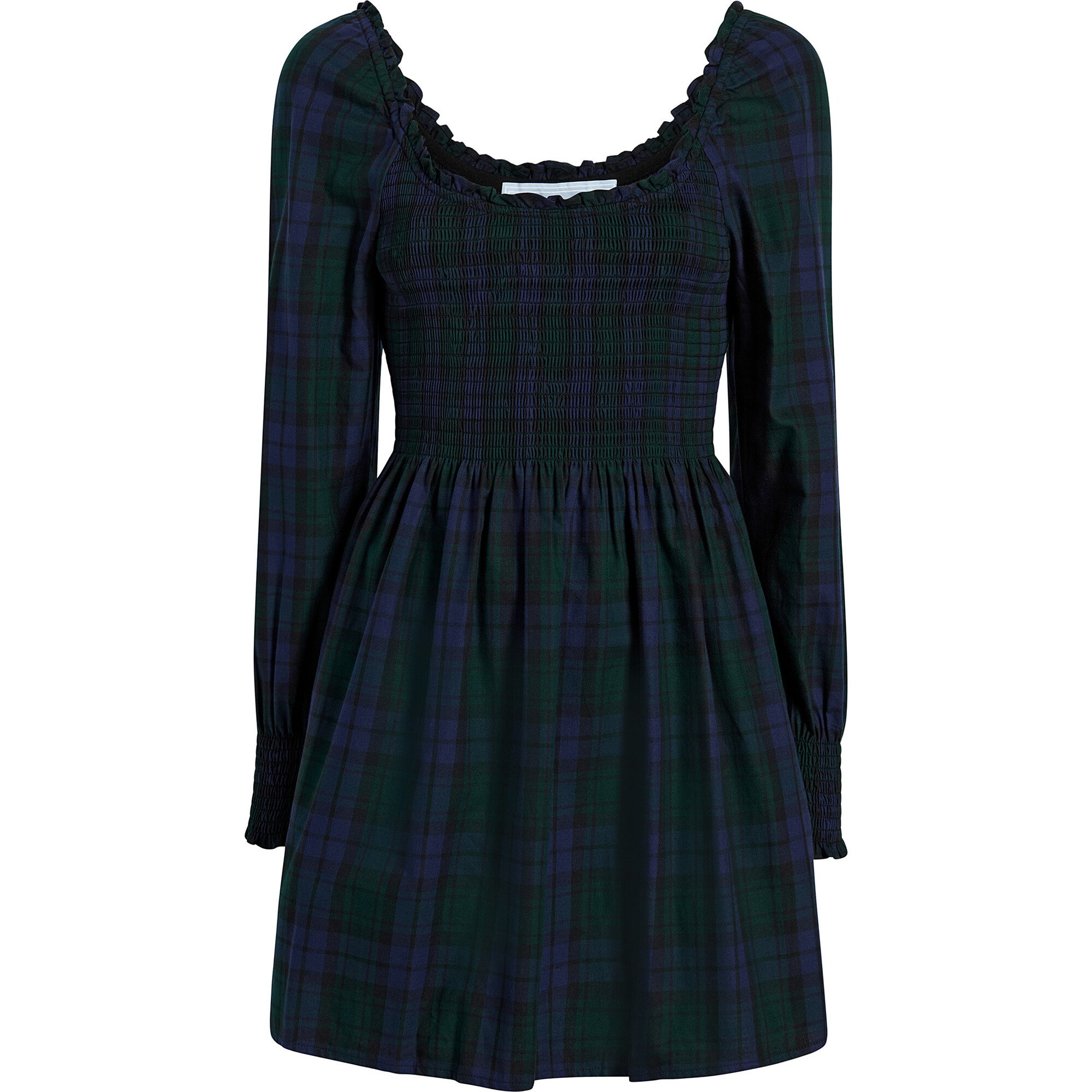 Women's The Norah Nap Tartan Long Cuffed Sleeve Smock Dress