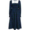 Women's The Naomi Nap Tartan Long Cuffed Sleeve Smock Dress, Blackwatch - Dresses - 1 - thumbnail