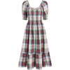 Women's The Louisa Nap Tartan Short Puff Sleeve Smock Dress, Ivory - Dresses - 1 - thumbnail