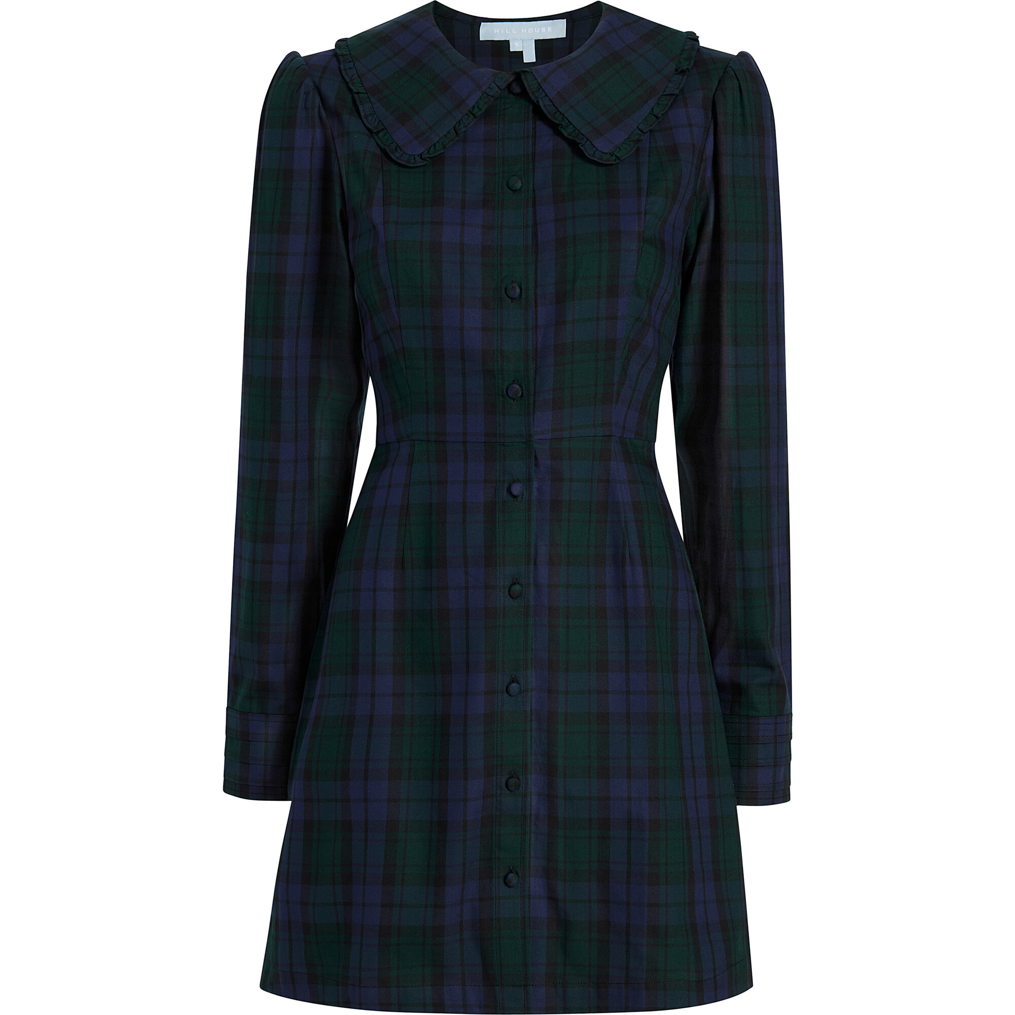 Women's The Hazel Tartan Peter Pan Collar Buttoned Mini Dress