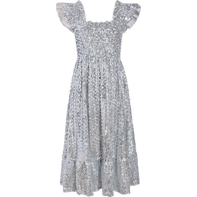 Women's The Collector's Edition Ellie Nap Ruffle Sleeve Dress, Silver Glitter