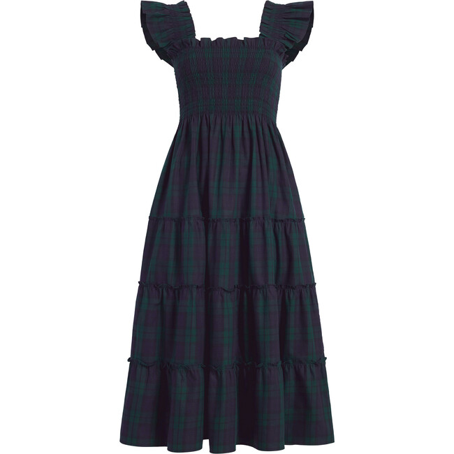 Women's The Ellie Nap Tartan Ruffle Sleeve Tiered Smock Dress, Blackwatch