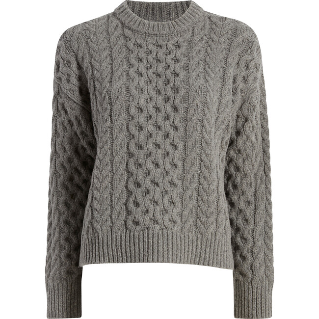 Women's The Kennedy Knit Ribbed NEck Sweater, HeaWomen's Ther Grey
