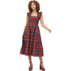 Women's The Ellie Nap Tartan Ruffle Sleeve Tiered Smock Dress, Red - Dresses - 2