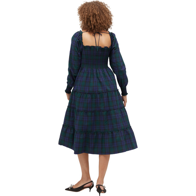 Women's The Naomi Nap Tartan Long Cuffed Sleeve Smock Dress, Blackwatch - Dresses - 3