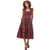 Women's The Ellie Nap Tartan Ruffle Sleeve Tiered Smock Dress, Red - Dresses - 3