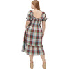 Women's The Louisa Nap Tartan Short Puff Sleeve Smock Dress, Ivory - Dresses - 3