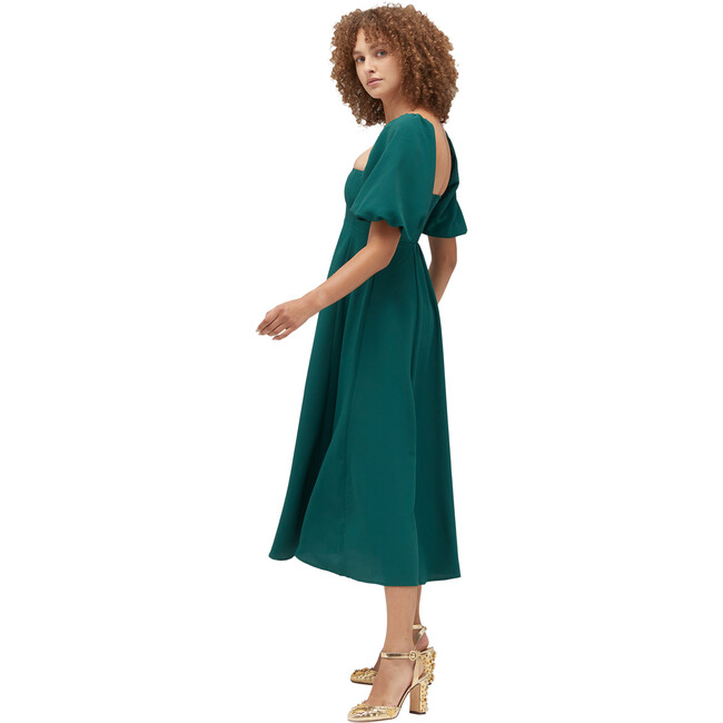 Women's The Matilda Crepe Short Puff Sleeve Dress, Botanical Garden - Dresses - 4