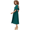 Women's The Matilda Crepe Short Puff Sleeve Dress, Botanical Garden - Dresses - 4