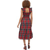 Women's The Ellie Nap Tartan Ruffle Sleeve Tiered Smock Dress, Red - Dresses - 4